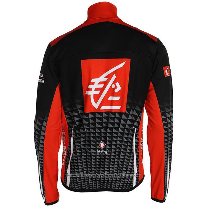 2020 Cycling Jersey Caisse d'Epargne Black Red Long Sleeve And Bib Tight